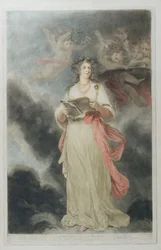 Elizabeth Billington (1768-1818) als St. Cecilia, gegraveerd door James Ward (1769-1859), 1803